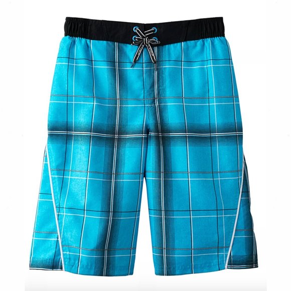 3/$20 Zero Xposur Boys Neritic Plaid Swim Trunks - Picture 2 of 12